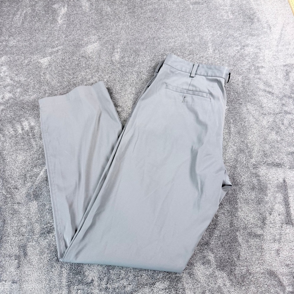 Nike Golf Dri-FIT Pants Mens 36x34 Gray Flat Front Performance Trousers Swoosh